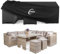 Kipiea Housses Salon de Jardin Exterieur Imperméable, Rectangulaire Housses Table de Jardin Coupe-Vent, 420D Tissu Oxford Bache De Protection Salon de Patio Exterieur, Anti-UV- 259x188x71cm