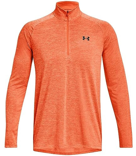 Under Armour Men's Tech 2.0 1/2 Zip Versatile Warm Up Light and Breathable Zip Up Top for Working Out, Orange Blast, S
