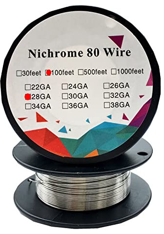 Kukensamy Nichrome 80 wire 100Feet Spool Electrical Resistance Wire 20G 22G 24G 26G 28G 30G 32G 34G 36G 38G DIY tool (28G)