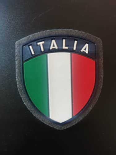 Toppa Patch Scudetto Italia Gommato 7x6 (grigio)