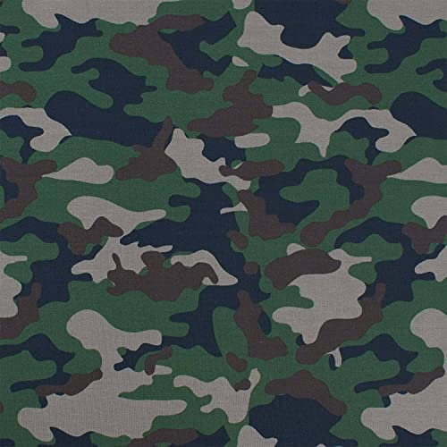 Jersey Stoff Camouflage, grün (Länge am Stück: ab 50cm / Breite: 150cm)