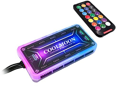 DAGIJIRD Hub RGB con separatore di controllo remoto ventilatore RGB regolabile ventilatore senza fili della cassa del computer del telecomando