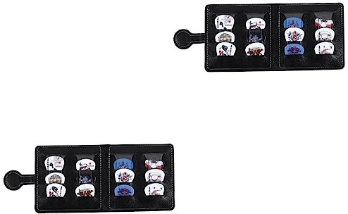 Milisten 2-Teiliges Plektrum-Zubehör Für Gitarristen Anti-Organizer Leder Mit Dekorativem Musikinstrument Praktisch Für Koffer Instrumententasche Rack Bass Paddel Coole