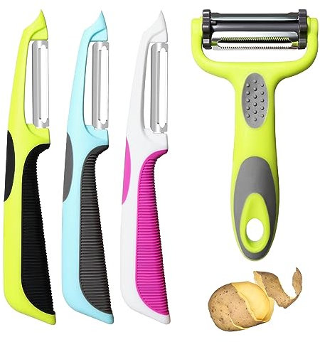 Pela Verdure,Peeler Frutta,Pelapatate,Pelaverdure,Sbucciatore Universale,Pelapatate Professionale,Pelatura di Patate,Pelapatate Girevole,Pelaverdure e Affettaverdure,Sbuccia Patate,Peeler di Frutta