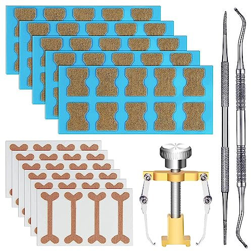 77 Pieces Ingrown Toenail Tool Set, Include Ingrown Toenail File and Lifter and 60 Pcs Ingrown Toenail Correction Stickers Ingrown Toenail Corrector Treatment Kit for Nails Health