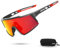 KAPVOE Polarisiert Fahrradbrille Uv400 Schutz TR90 Rahmen Sportsonnenbrille Sportbrille für Herren Damen Sport Radfahren MTB Radbrille Fahren Baseball Radsport Laufen Blau Weiß 15