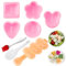 MLRYH Onigiri Formen-Set, 8-teilige Sushi-Onigiri-Form DIY Sushi-Maker Kit Reisball-Form inkl. Reisschaufel und Küchenpinsel (Rosa)