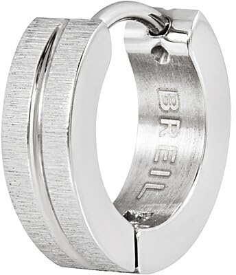 BREIL Sammlung LOOP, Ohrring Herren aus STAHL | Sammlung LOOP, Ohrring, Maße 1,3 cm, Schmuck als Geschenkidee Herren