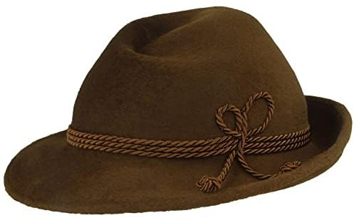 Breiter Herren Velour TrachtenHut FilzHut Herrenhut Werdenfelser – Handgemacht aus 100% Haarfilz mit passender Kordel-Garnitur & Echtleder Schweißband - Krempe 6,5cm 60