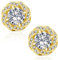 KRKC&CO Moissanite Ohrringe Damen Silber 925, Kamelie Ohrsteckers Gold, 1,0 Karat echter runde Moissanit Diamant, VVS1 Reinheit D Farbe, 14 K Gold vergoldet allergiefrei, Kamelie
