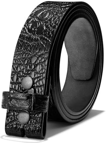 Herren Western Leder Gürtel Strap Ohne Schnalle 3.8cm Vintage Ersatz Cowboy Leder Gürtel Strap mit Snap on Schnalle