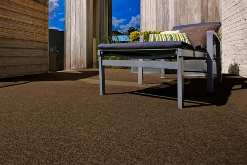 andiamo Kunstrasenteppich Field mit Noppen - Kunstrasen Outdoor zur Verwendung als Balkon Bodenbelag oder Outdoor Teppich - witterungsbeständig und zuschneidbar 400 x 800 cm Braun