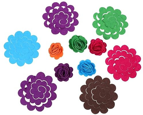KONTONTY 50 Stück Blumenapplikationen bastelsets für kinder aus Filz zum Basteln blumen aus filz selber machen gestanzter Filz floral Filzblume die Blumen gefühlt Blumenarrangements