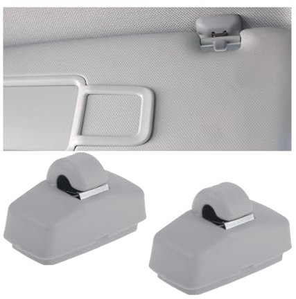 Adunsiaoto 2 Pièces Clip Pour Visière De Voiture, Voiture Support Clip De Pare-Soleil, Crochet Pour Pare-Brise, Intérieur Pare-Soleil Crochet Support D'attache La Plupart Des Voitures(Gris)