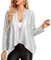 GRACE KARIN Damen Elegante Pailletten Jacke Leichte 1950er Retro Jacke Glitzer Vorne Offene Strickjacke Festliche Outfits Party Abend Silber Weiß XXL