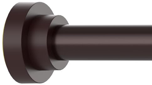Thestoa Duschvorhangstange, verstellbar, 109–167 cm, 2,5 cm Durchmesser, Federspannung, Gardinenstange ohne Bohren, rostfreie, rutschfeste Duschstange für Badezimmer, Braun