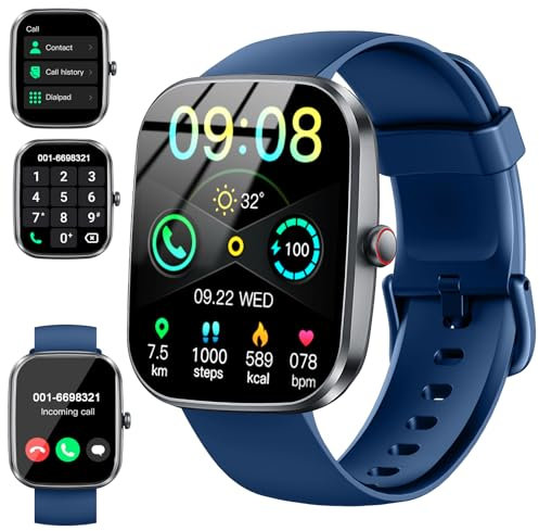Smart Watch for Men Women Answer/Make Calls, 1.91 HD Fitness Watch Smartwatch with Heart Rate Sleep SpO2 Monitor, 110+ Sports Step Counter, IP68 Waterproof Fitness Activity Trackers for Android iOS