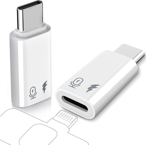 TiMOVO Adaptateur Microphone USB C vers Lightning, 2 Pack Lightning Femelle vers USB-C Mâle pour Microphone de Lavalier, Carte Son et OTG pour iPhone 16/15, iPad Pro/Air, Pas pour Écouteurs/Données