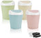 4PCS Small Bin with Lid, Plastic Mini Desktop Bins and 6 Rolls Bin Liners, Colorful Office Desk Compact Trash Can, Waste Paper Tea Bag Bathroom Bins for Vanity Tabletop,10.5x10.5x16.5cm (4PCS)