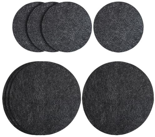 8 Pcs Round Plant Coasters Absorbent Felt Plant Mat Waterproof Plant Pot Saucers House Flower Pot Coasters Reversible Plant Pads for Indoor Outdoor Dark Grey