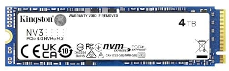 Kingston 4000 GB NV3 M.2 2280 PCIe 4.0 NVMe SSD