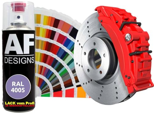 Alex Flittner Designs 2K Bremssattellack RAL Spraydose hitzebeständig 300° Bremssattelfarbe Hochwertiger Lack für Bremssättel, Bremsen und Autozubehör - 400 ml (RAL4005 BLAULILA)