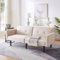 Arhatreya 2 Sitzer Sofa Gästesofa Modern Couch, 2-in-1-Sofabett, 2er Sitzsofa mit verstellbare Doppelrückenlehnen, Polstersofa mit Schlaffunktion für Wohnzimmer, Schlafzimmer, Baumwoll-Leinen Beige
