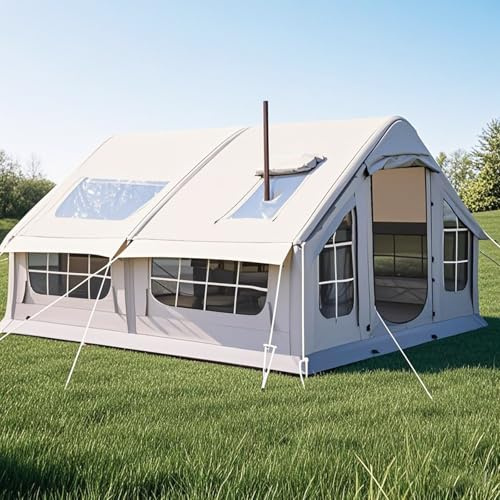 Luftzelt Aufblasbar Camping, Aufblasbares Zelt 2-4 Personen, Zelt Aufblasbare Haus XXL | Familienzelt Hauszelt Aufblasbar Glamping Zelt Groß (5 Minuten Schnellaufbau), Inflatable Air Tent