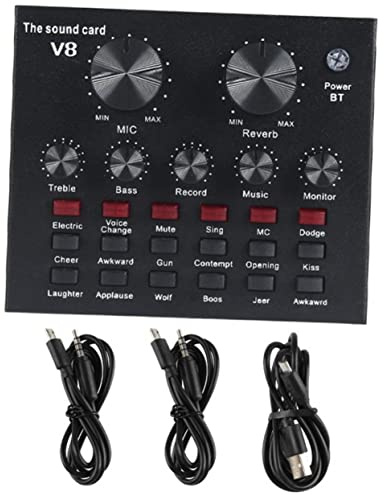 MILISTEN Handy-soundkarte Mit Soundeffektplatine Soundmixer Und Stimmenverzerrer Für Live-Streaming Podcast-ausrüstung Und Interne Computer-soundkarten Einfach Zu Bedienen Für Anfänger