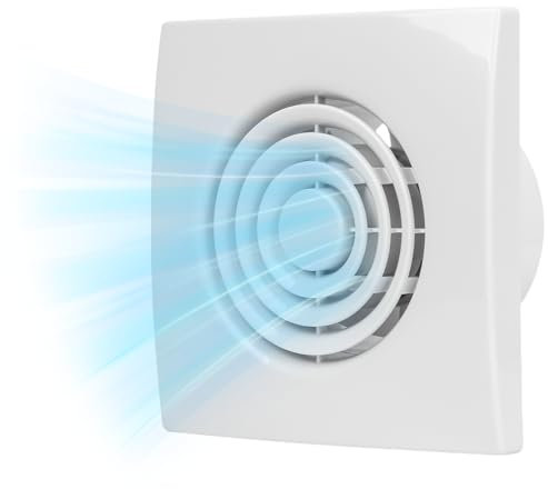 TEOV 100mm Exhaust Fan, 4 Inch 100m³/H Ceiling Ventilation Fan with Backflow Flap, for Bathroom Toilet Kitchen