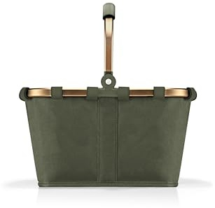 reisenthel carrybag XS frame gold forest – Stabiler Einkaufskorb mit praktischer Innentasche – Elegantes und wasserabweisendes Design