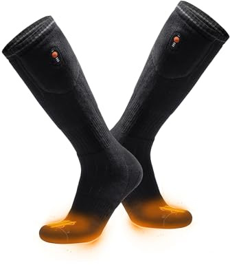 ororo Heated Socks, Toe & Sole Heating, Up to 11H Warmth (Black, M)