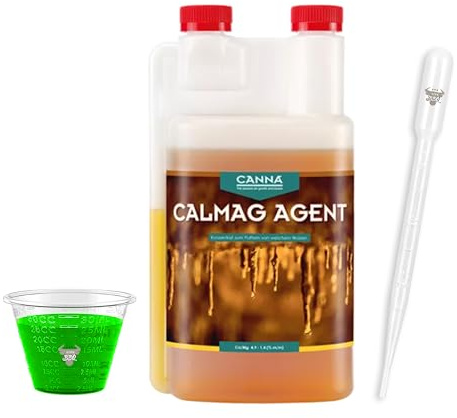Canna CalMag Agent 1L mit Pipette und Messbecher – Kalzium- und Magnesiumzusatz zur Korrektur von Mängeln und für gesundes Wachstum