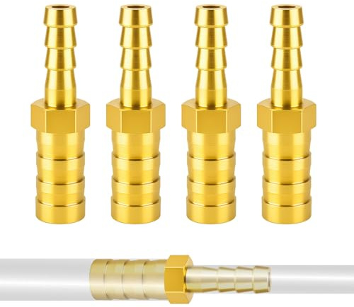 Schlauchverbinder 8mm 6mm Messing Reduzierstück Schlauchadapter 4x | schlauchreduzierung Gerade Schlauchadapter, Für Kraftstoffleitung, Wasser, Öl & Luft, Langlebig, Einfach montierbar