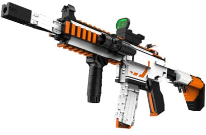 M416 Kampfgewehr Bausteine Bausatz, DIY schießbare Scharfschütze Waffen Modell Armee Spielzeug, 1380PCS Pistole Schießwaffe Modell Klemmbausteine Waffen-Gewehr Konstruktion Bauset(Upgrade-Version)