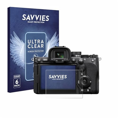 Savvies Schutzfolie für Sony Alpha 7 V (ILCE-7M5) | 6 Stück Transparenter Displayschutz Made in Germany Ultra-Klar Displayschutz-Folie