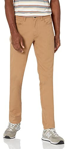 Amazon Essentials Men's Slim-Fit 5-Pocket Comfort Stretch Chino Trousers (Previously Goodthreads), Light Khaki Brown, 29W / 29L