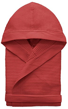 Morbidissimi Accappatoio Nido D’Ape Per Uomo e Donna Con Cappuccio, Cinturino e 2 Tasche, Accappatoi Leggeri Puro Cotone, Pratico e Compatto, S276 (Accappatoio Bordeaux, 3XL)