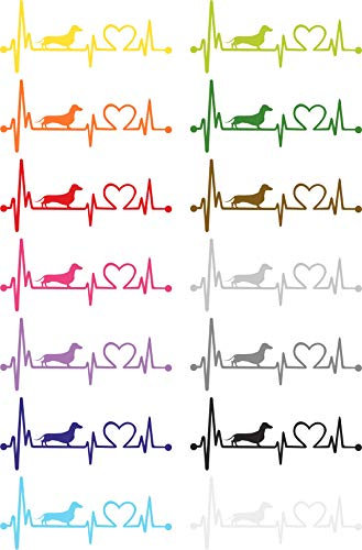 Herzlinien Aufkleber Kurzhaardackel