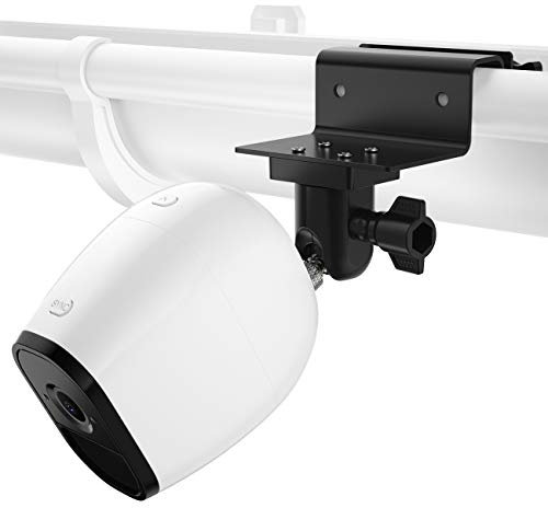 HOLACA Support de Gouttière Universel Compatible avec l'eufycam 1/2/2C/2C Pro/3/3C/E/S3 Pro, Arlo Pro 4/Pro 3/Pro 2/Ultra/Ultra 2/Essential 2(XL), Reolink Argus 2, (Noir, 1PCS)