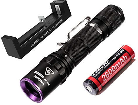 Weltool Professional UV Taschenlampe 365nm UV-A Schwarzlicht max. 2060mW Hochleistung für UV-Leimhärtung Wechselstrom-Lecksuchfelsen und Mineralglühen Haustier-Urin-Detektor zerstörungsfreie Prüfung