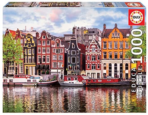 Educa - Puzzle 1000 Teile für Erwachsene | Grachtenhäuser, 1000 Teile Puzzle für Erwachsene und Kinder ab 14 Jahren, Niederlande, Sehenswürdigkeiten (18458)