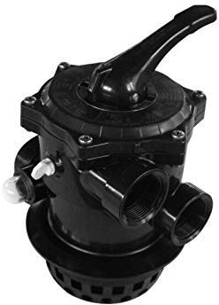 well2wellness® 6-Wege Top-Mount-Ventil schwarz 1 1/2 mit Gewindeanschluss Plus Spannring mit O-Ring (317-S)