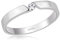 GIORO Alessia Damen Ring Verlobungsring Antragsring 925 Silber *handgefasster Zirkonia Stein* Weißgold Platin Optik mit Gravur (57 (18.1))