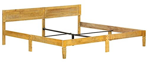 vidaXL Mangoholz Massiv Bettgestell Doppelbett Holzbett Bett Futonbett Massivholzbett Bettrahmen Schlafzimmermöbel Schlafzimmerbett 200cm