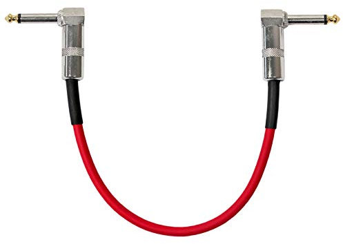 keepdrum GC028 Patchkabel 6,3mm Klinkenkabel Gitarrenkabel Winkelstecker 30cm rot