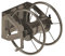Relaxdays Schlauchtrommel, Stahl, 60 m Schlauch, Klickkupplungen, Wandschlauchhalter, Bodenmontage, 42x53x46 cm, braun