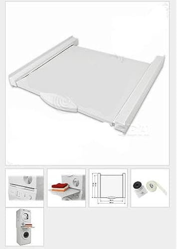Kit de superposition lave-linge et sèche-linge universel avec structure métallique solide (supporte jusqu'à 150 kg). Equipé de com