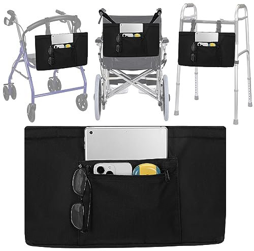 supregear Universal Accessories Bag for Walker, Wheelchair, Rollator, Scooters, Seniors Detachable Preserve Heat Cooler w/Cup Holder-Folding Walker Basket Waterproof Walker Caddy Pouch