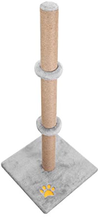 Youyijia Cat Scratching Post 89cm Vertical Cat Tree Cat Pet Climbing Resting Activity Tower Stable and Strong with Soft Plush Carpet Covered Base and Sisal Pole for Kittens and Adult Cats Grey